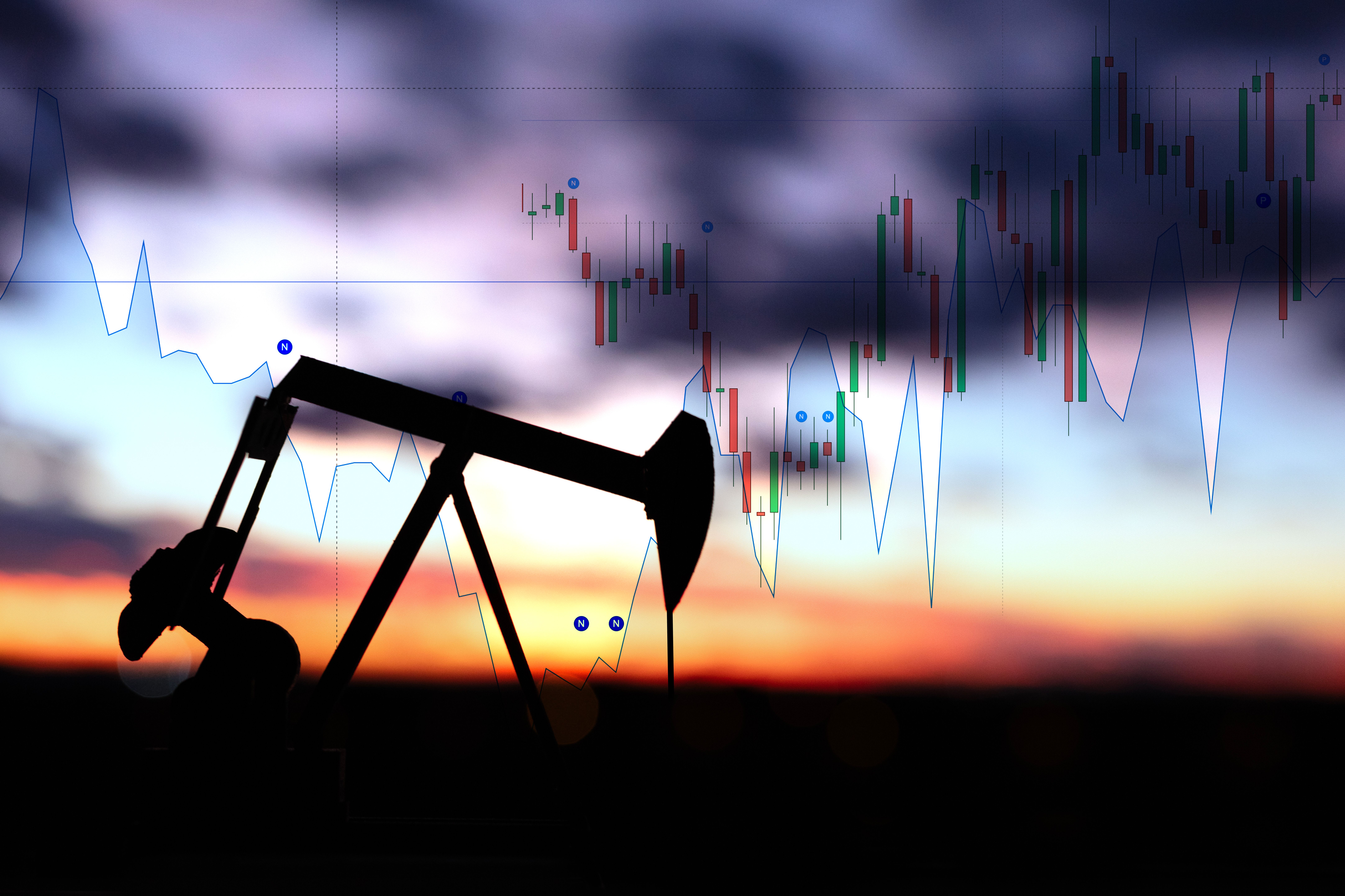 Цены на нефть Brent и WTI на рынке нефти