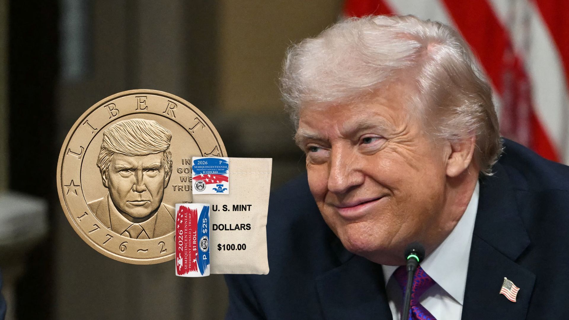 Портрет Трампа на 1 доларі США 2026 року Портрет Трампа на 1 доларі США 2026 року